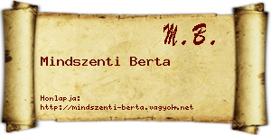 Mindszenti Berta névjegykártya